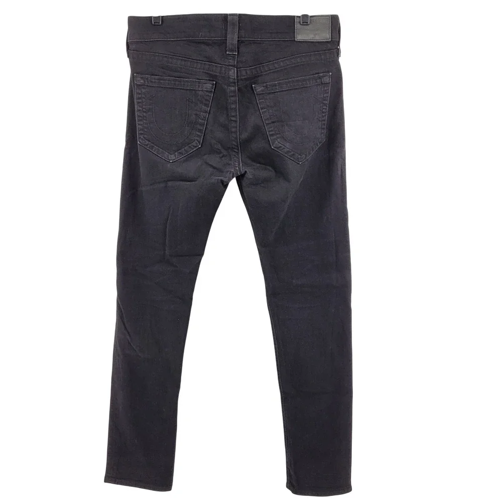 True Religion Rocco Classic Slim 32 Black Denim Jeans Mens‎